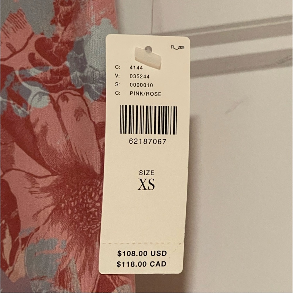 Anthropologie Daily Practice Pink Floral Allie Leggings NWT SZ XS and S - Picture 8 of 11